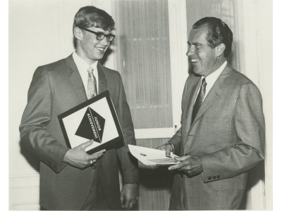 Logo for President Nixon Talks with JA Student